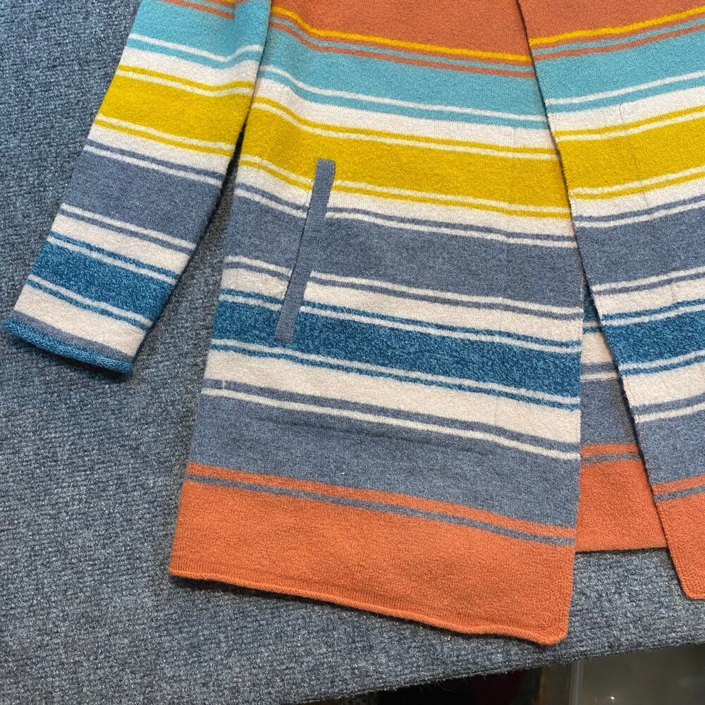 Toad & Co Merino Heartfelt Hoodie Cardigan Sweater Womens Duster Striped Coat S - Picture 3 of 8